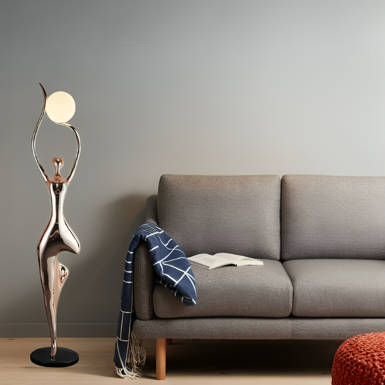 Rosegold Lady Art Sculpture Floor Lamp