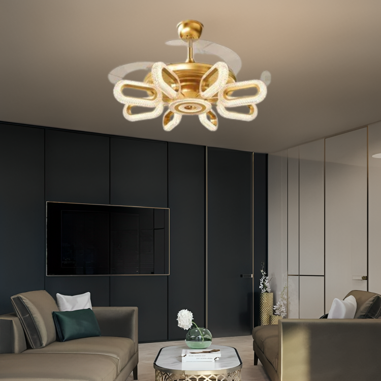 Crystal Wormhole Chandelier Ceiling Fan