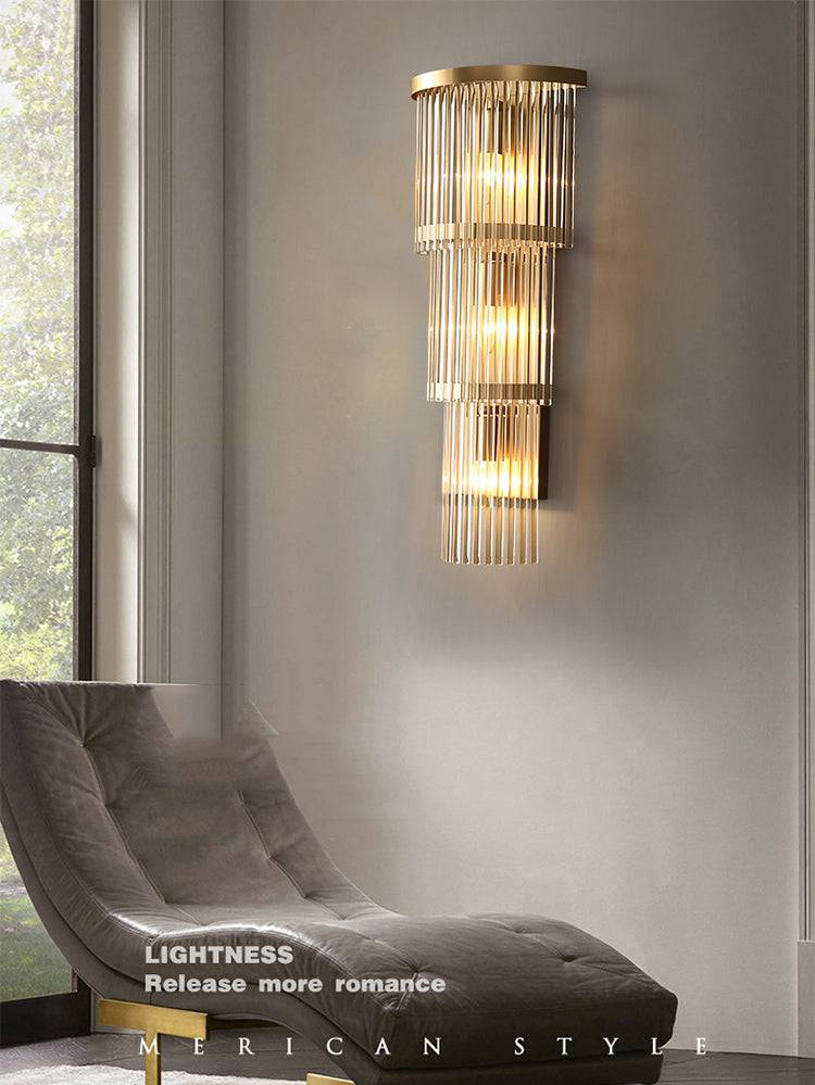 20 Led Crystal Modern Gold Metal Wall Light