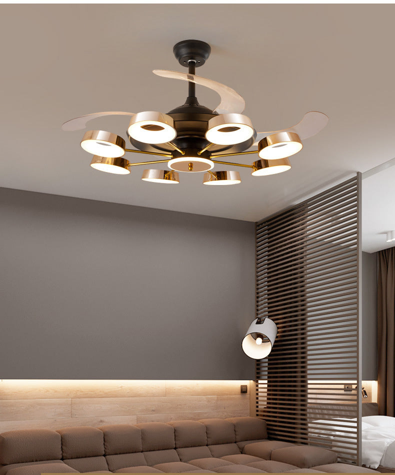 Golden Halo Ceiling Fan Chandelier