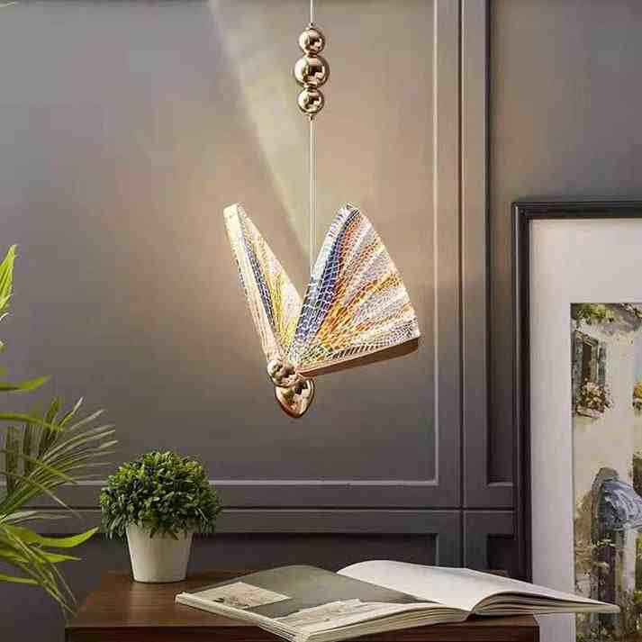 Gold Butterfly Bedside Hanging Pendant Light