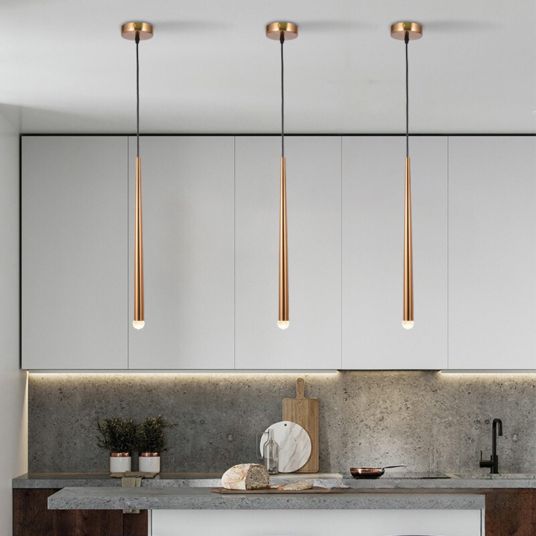 Modern Minimalist Bress Finish Cone Pendant