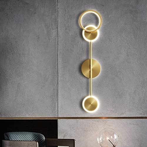 600MM LED Gold Long 3 Rings Wall Light
