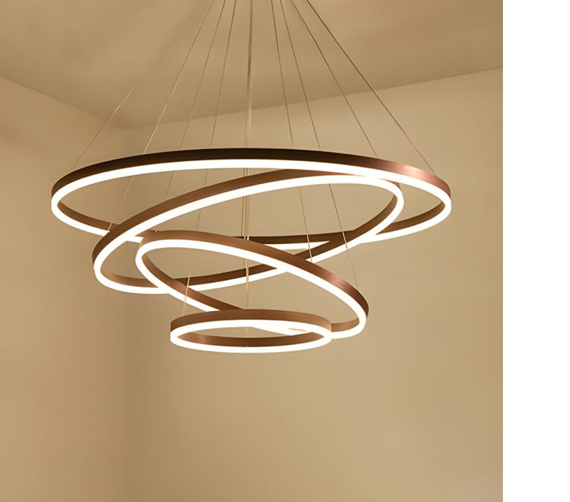 Essence Series Glowing Circles Modern Chandelier with 4-Loop LED Chandelier Light