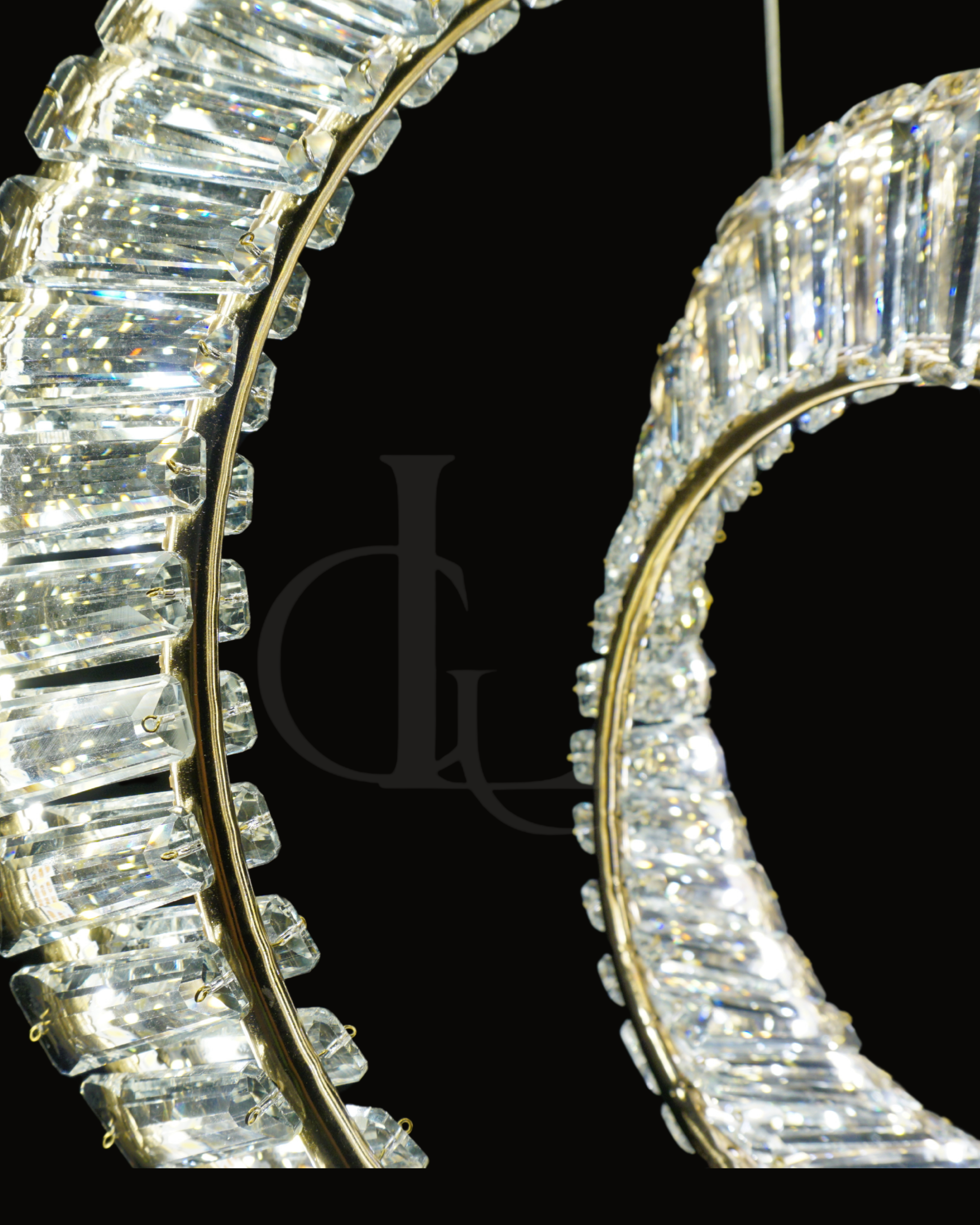 Whirl of Light (Gold, Crystal, LED) Chandelier