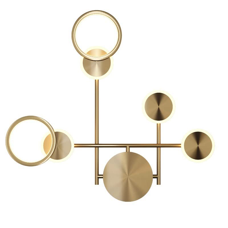 6 LED Modern Electroplated Gold Wall Art Light - Warm White
