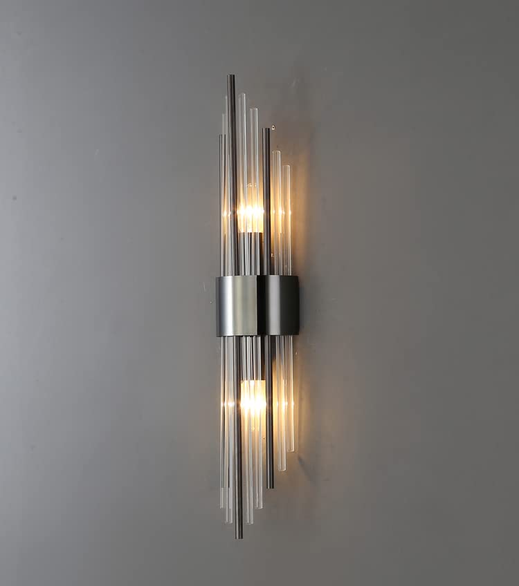 Crystal Black Metal Wall Light