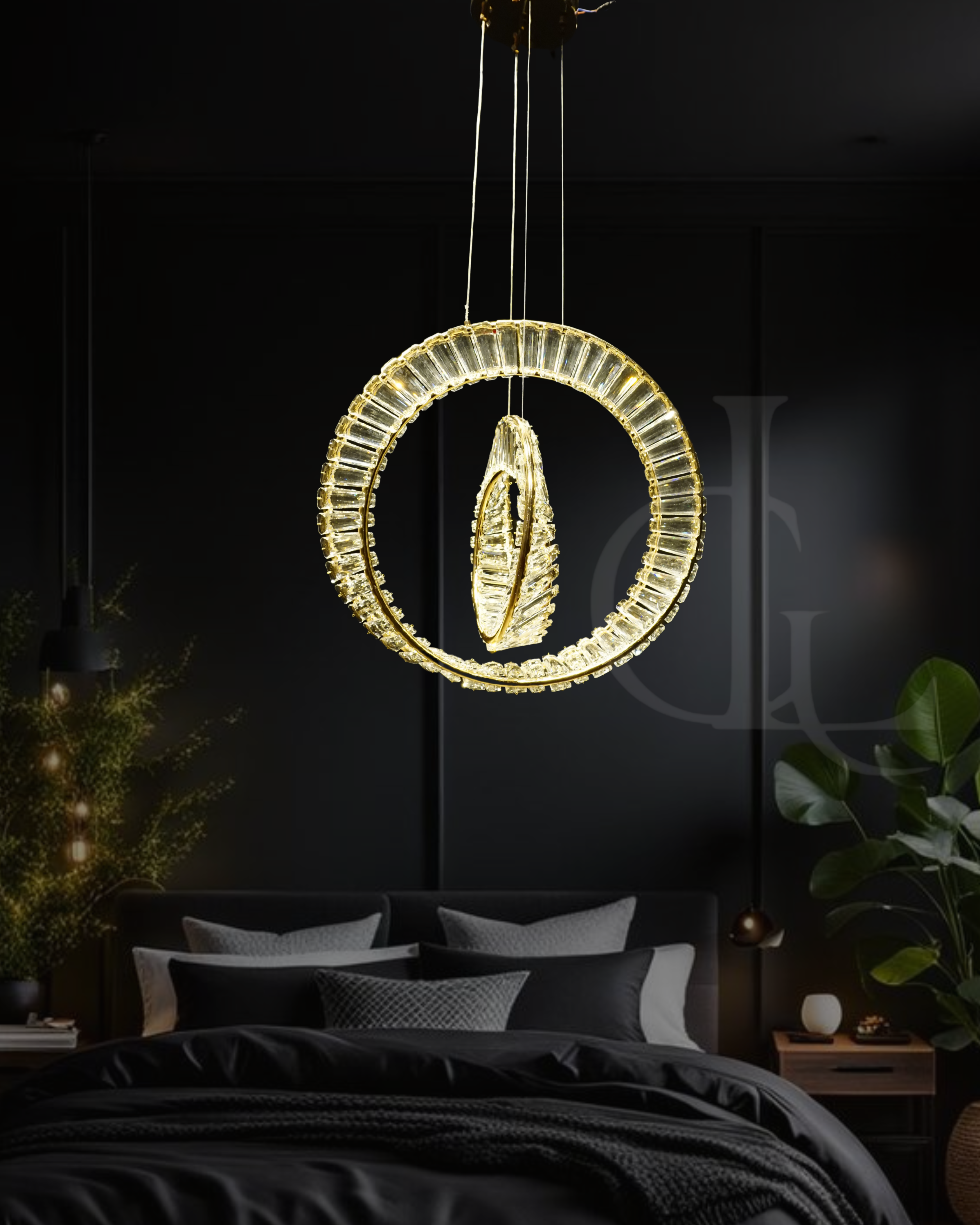 Whirl of Light (Gold, Crystal, LED) Chandelier