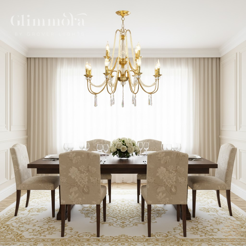 12 Light Clear Glass Italian Jewel Chandelier Ceiling Lights Hanging