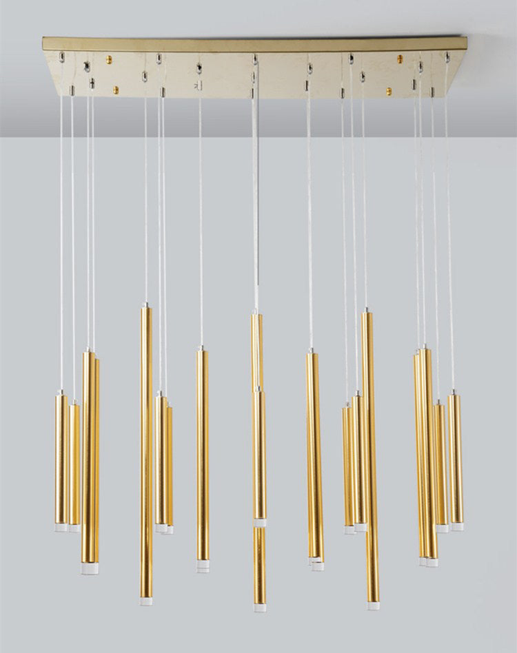 Clean Lines: Brass Glow Light Chandelier