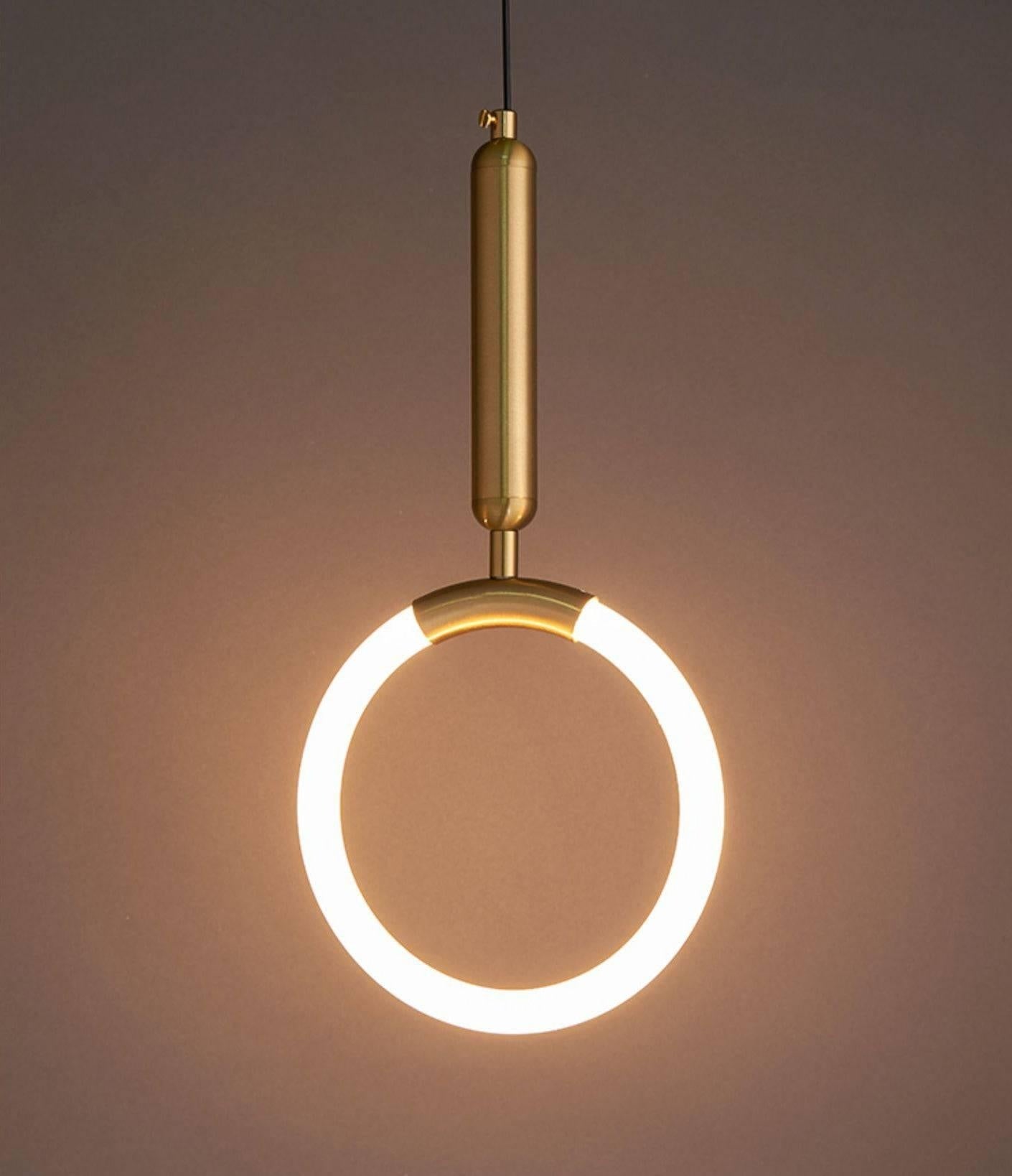 Modern Led Golden Ring Pendant Light