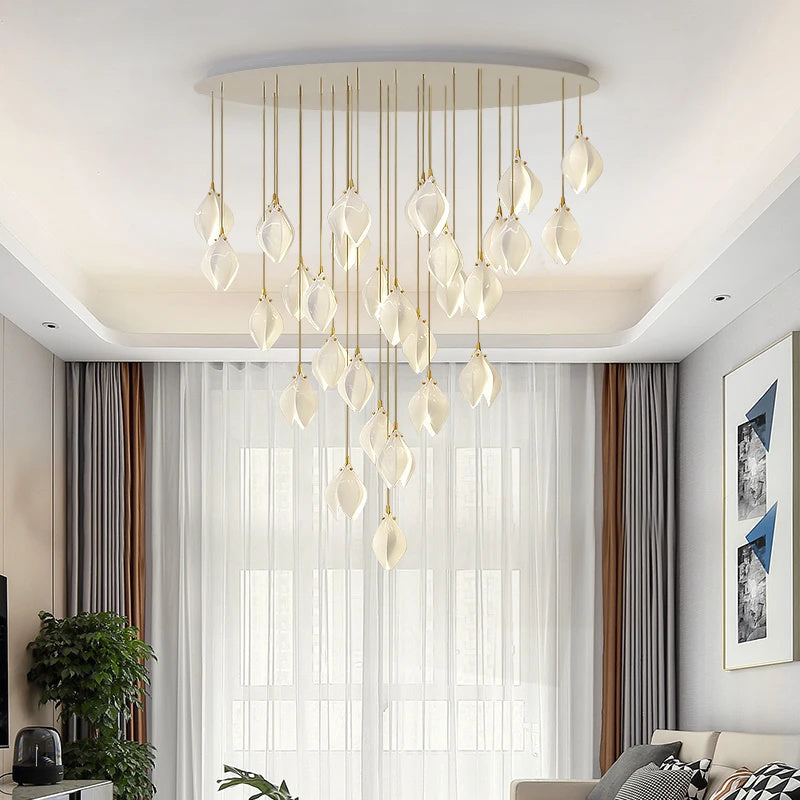 Petals in Flight (Porcelain White) Chandelier (28 Lights)