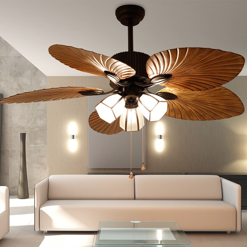 Modern Celling Leaf Fan With Light