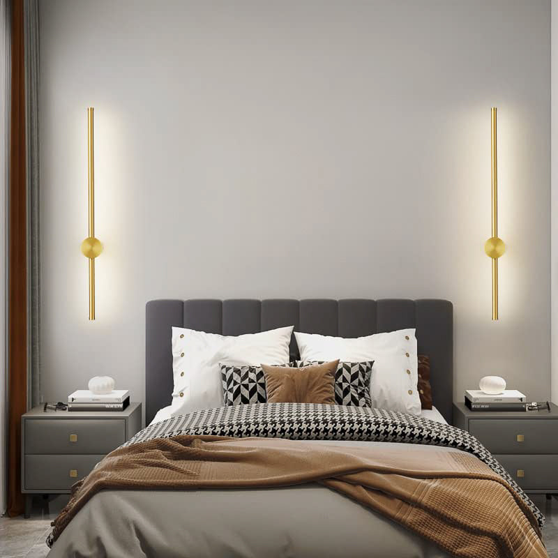 Zephyrs Shine (Gold) Tube Wall Light