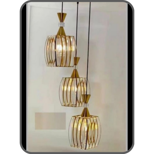 Glass Hanging Lights 3 Pair Bulb Holders