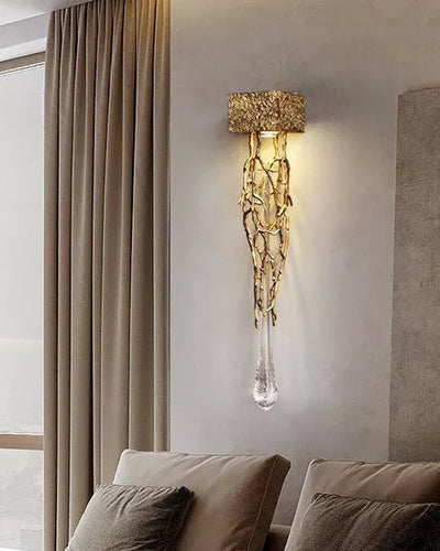 Modern Branch Crystal Drop Wall Sconce