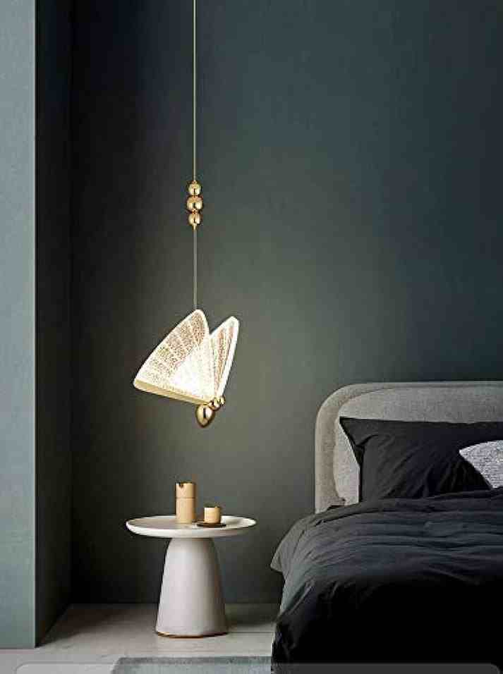 Gold Butterfly Bedside Hanging Pendant Light