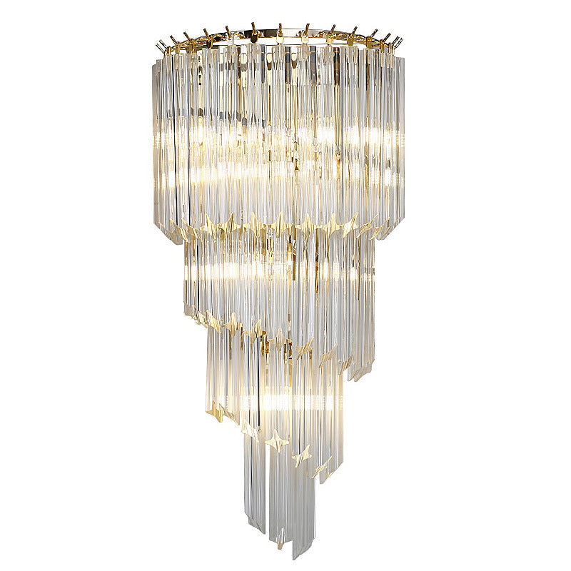 Triple Layer with Air: Crystal (Gold) Wall Light