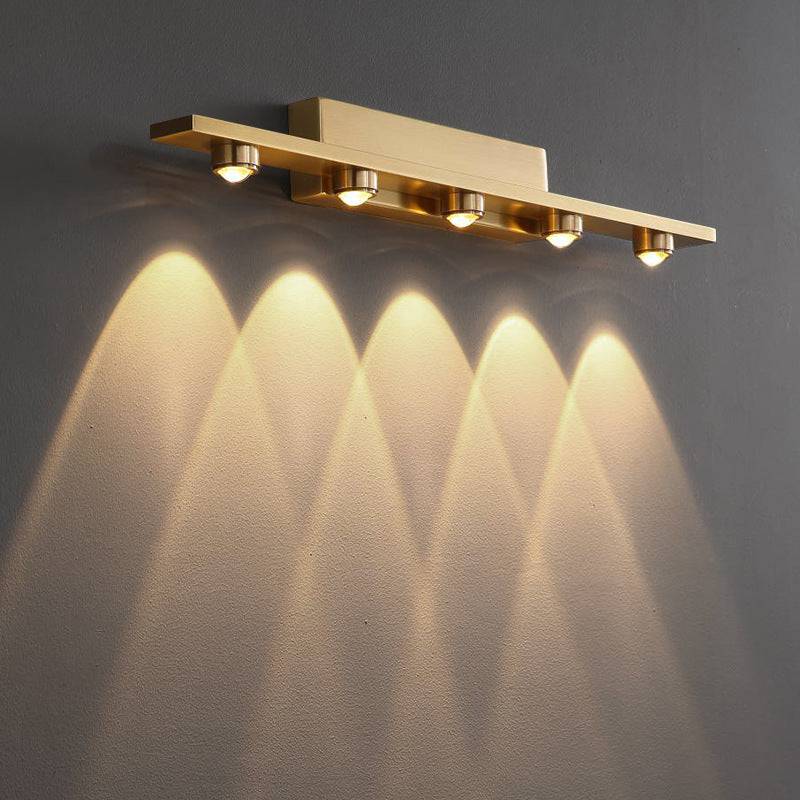 "5 LED Wall Light with Gold Finish, Ideal for Mirror, Picture, or Vanity Lighting"