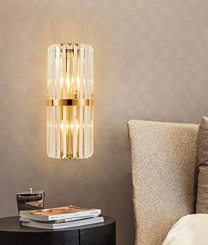 Golden Aura: Crystal Glow Wall Light