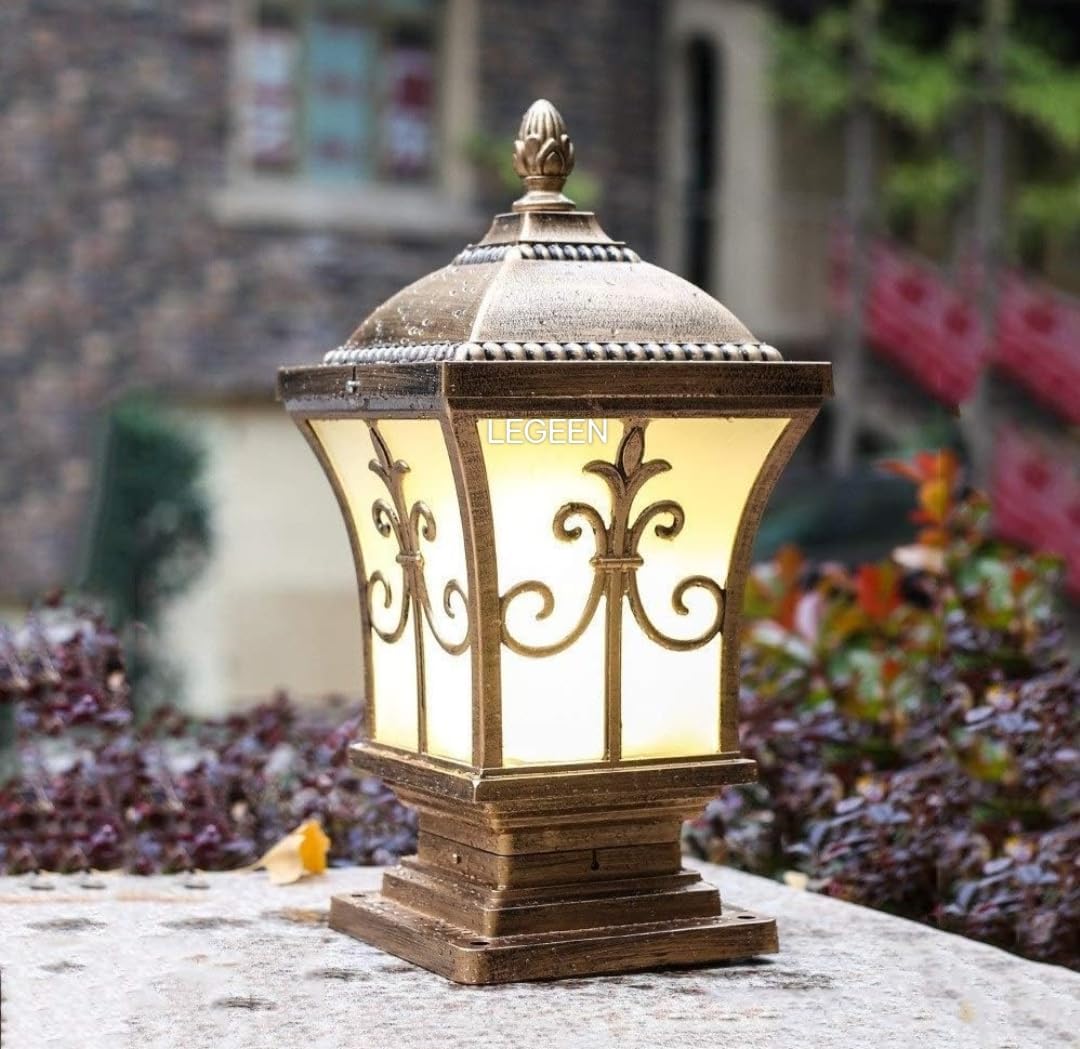 Vintage Aluminum Glass Gate Lamp