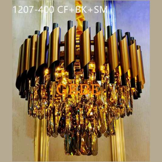 Black Gold Mamba Round Chandelier [1207] CF+BK+SM