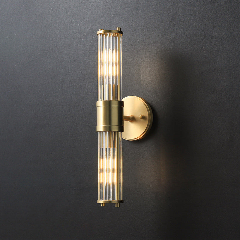 Slim Crystal Gold Metal Wall Light