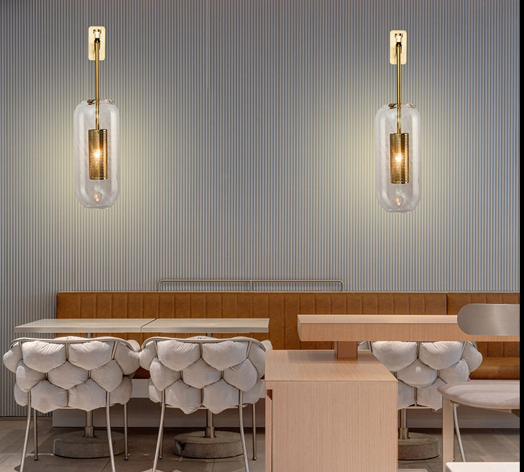 Forever Bright: Extended Gold Glass Wall Light