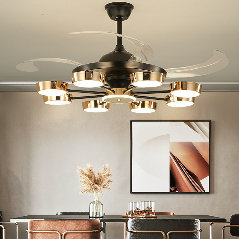 Golden Halo Ceiling Fan Chandelier