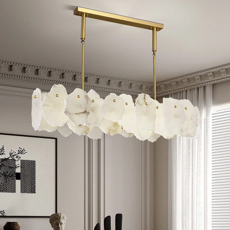 Restaurant Villa bar Alabaster Long Chandelier