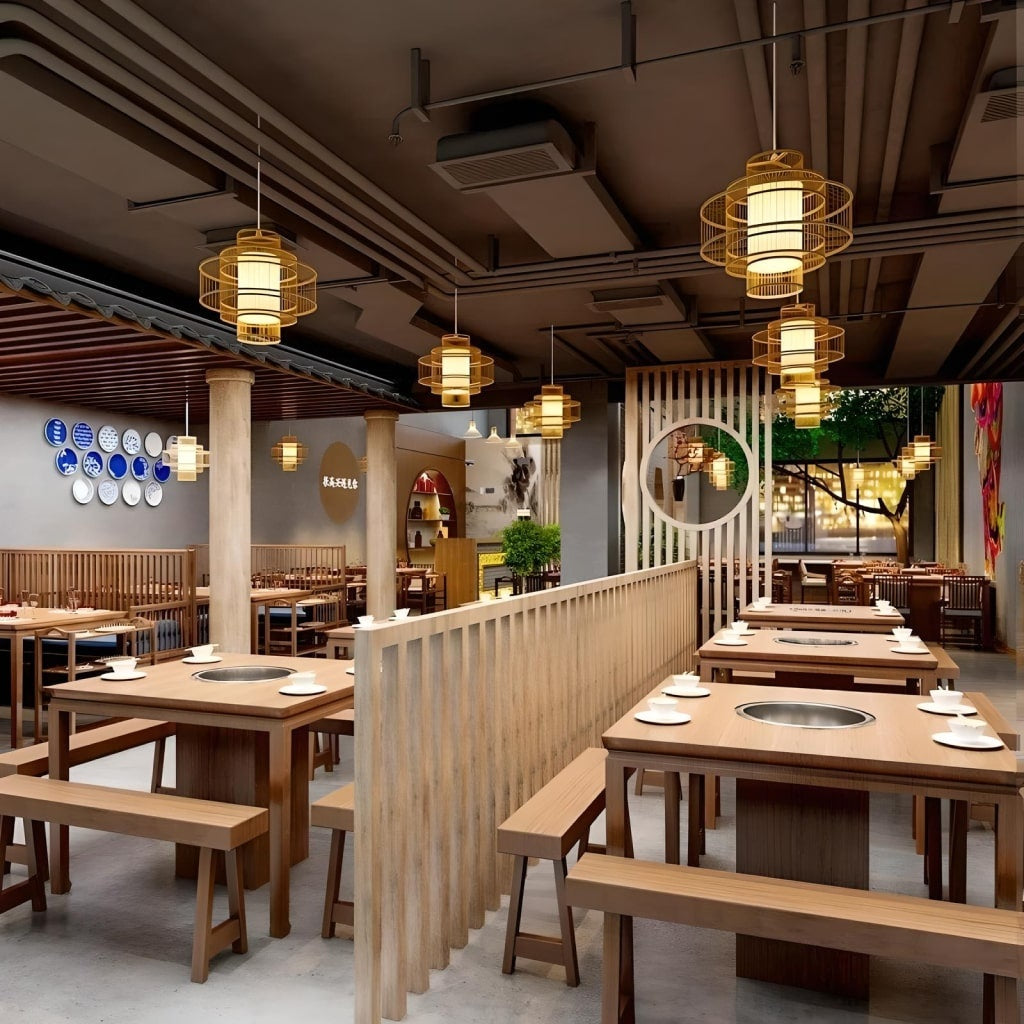 Bamboo and Rattan Pendant Light