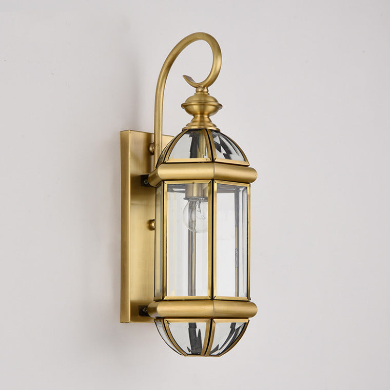 Fixture Brass Gold Exterior Wall Light