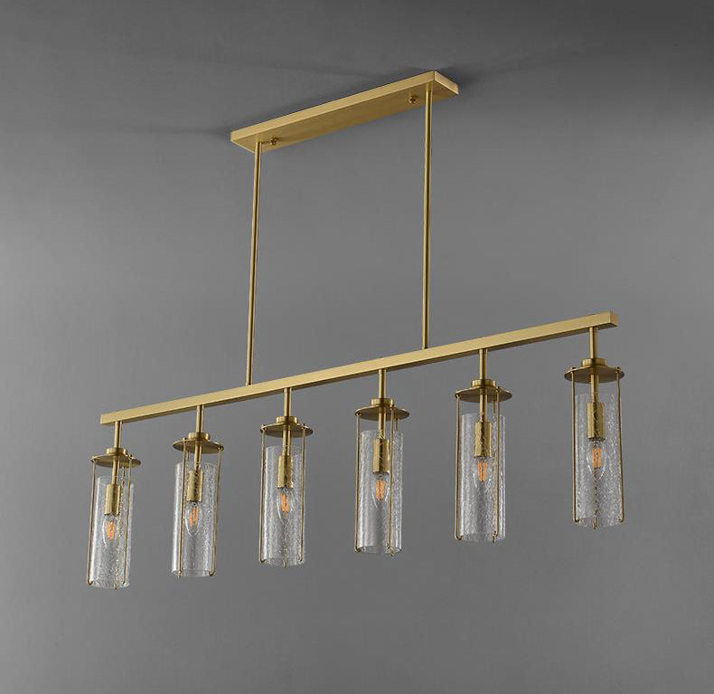 Antique Gold Chandelier with Amber Glass Shades