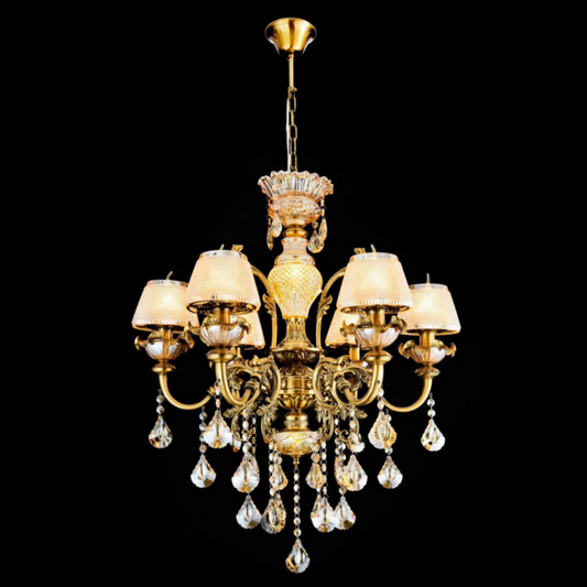 Italian Chandeliers With Glass Lamp Shade