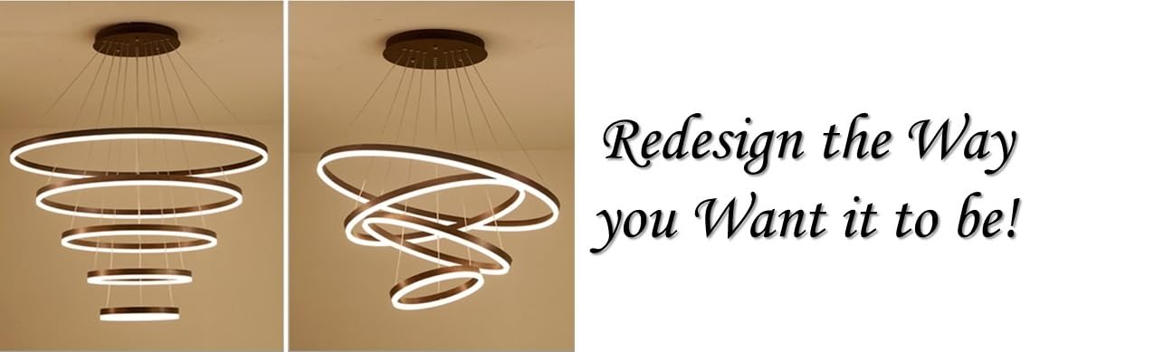 Essence Series Glowing Circles Modern Chandelier with 4-Loop LED Chandelier Light