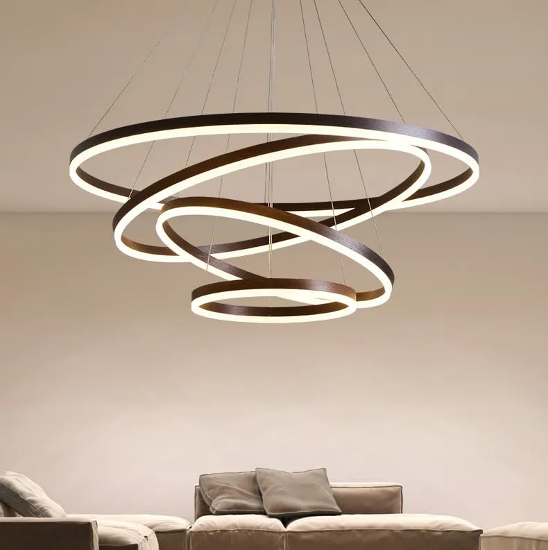 Essence Series Glowing Circles Modern Chandelier with 4-Loop LED Chandelier Light