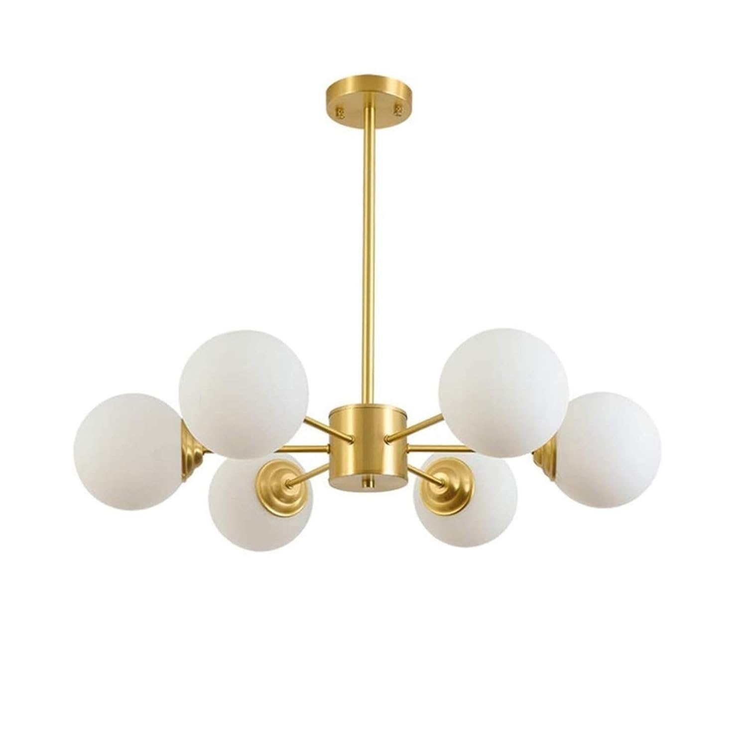 6 Light White Gold Hanging lamp Chandeliers