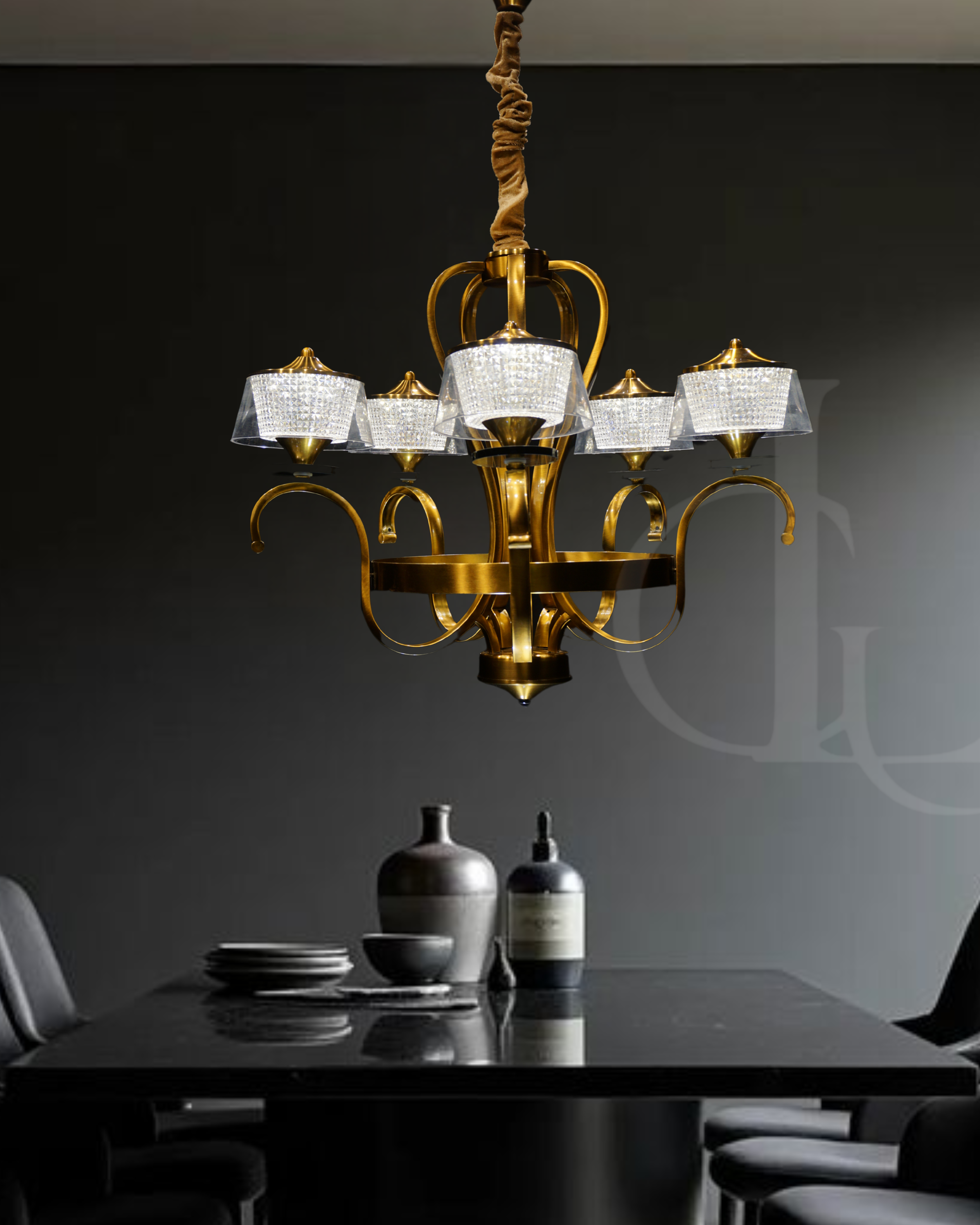 Golden Spores Chandelier