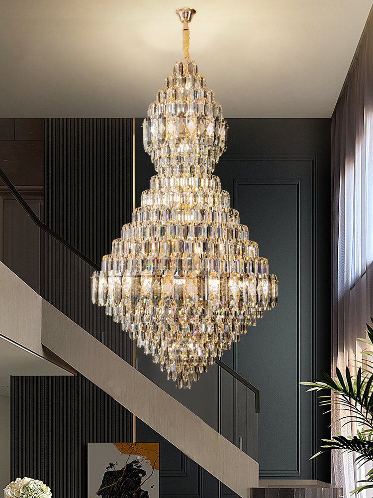 Crystal double height duplex Led Chandelier