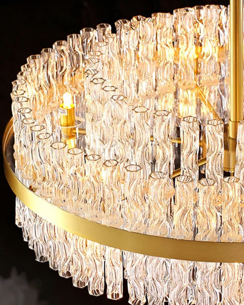 Golden Prism Grystal Chandelier