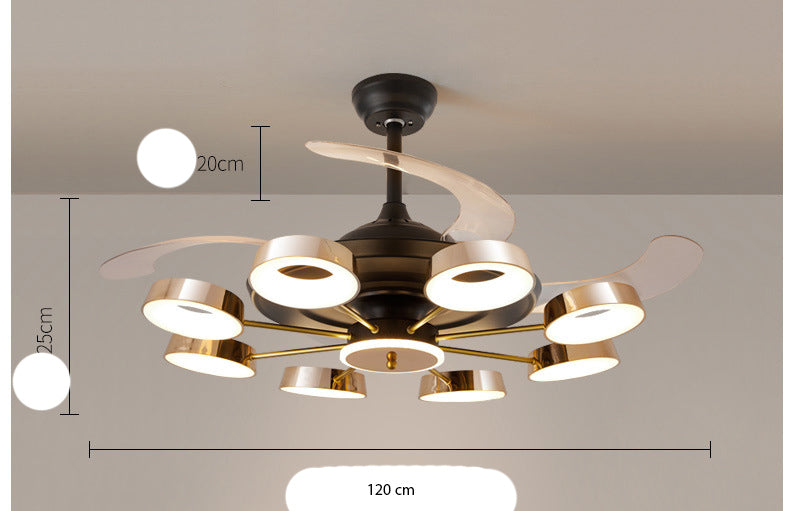 Golden Halo Ceiling Fan Chandelier