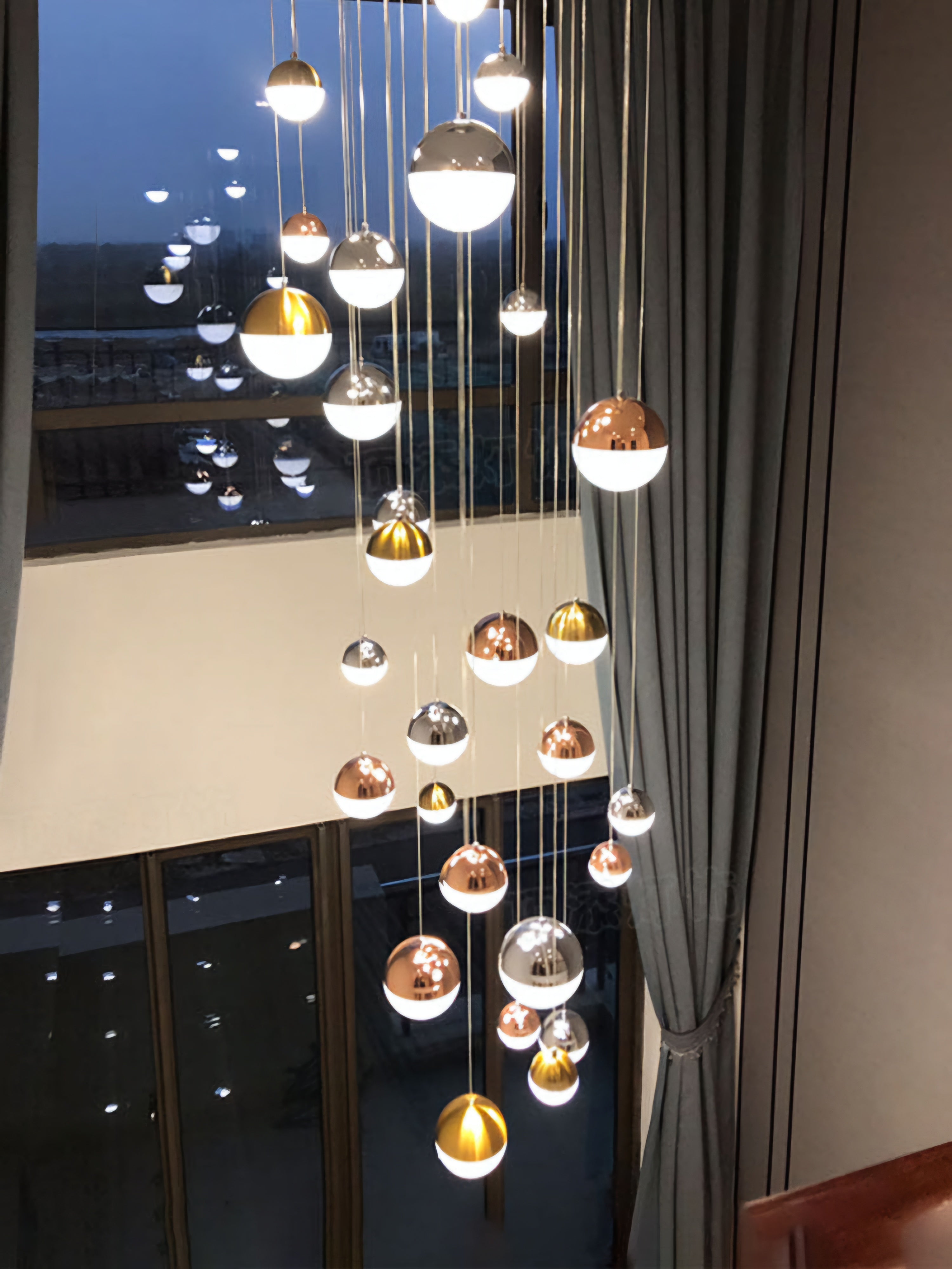 Elara’s Tricolor Sphere Chandelier