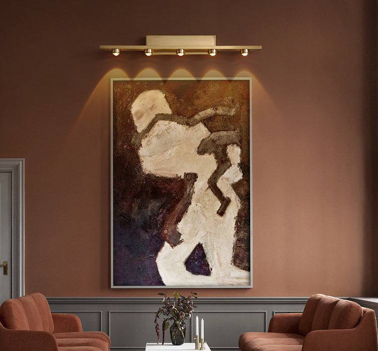 "5 LED Wall Light with Gold Finish, Ideal for Mirror, Picture, or Vanity Lighting"