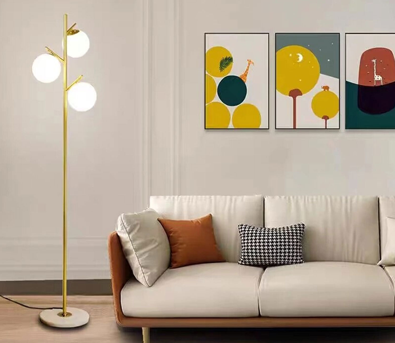 Richard Metal Marble Base Floor Lamp