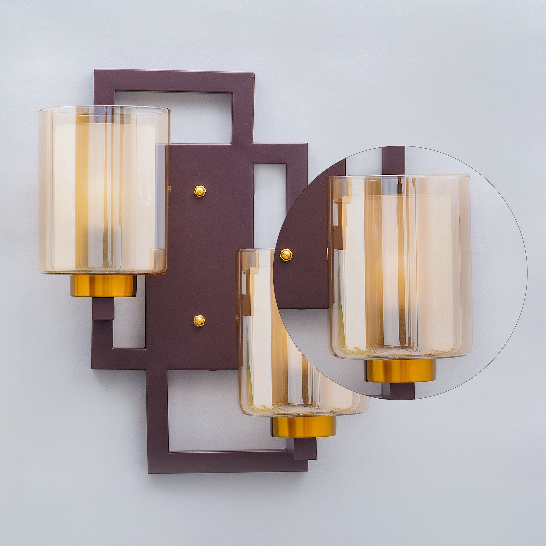 Metal and Glass Wall Light