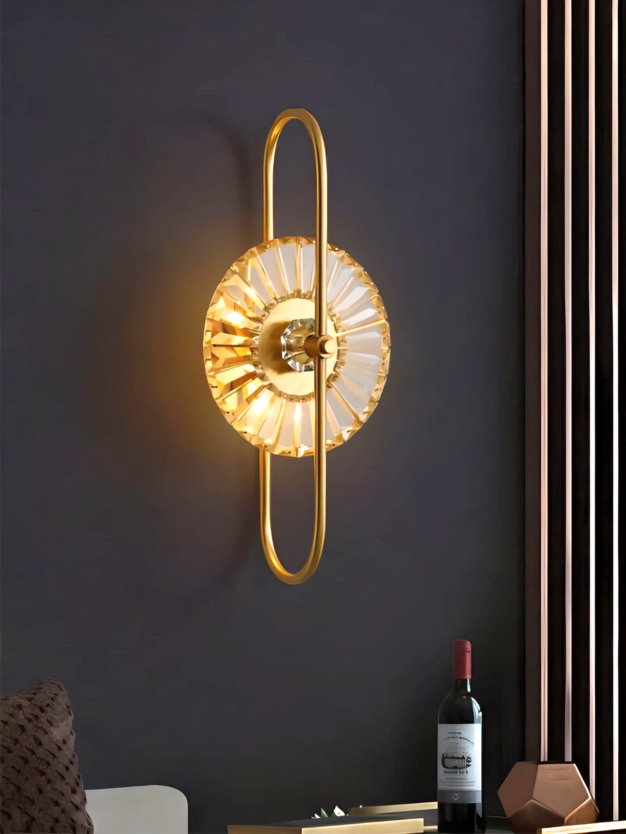 Sunburst Oro (Gold) Crystal Wall Light