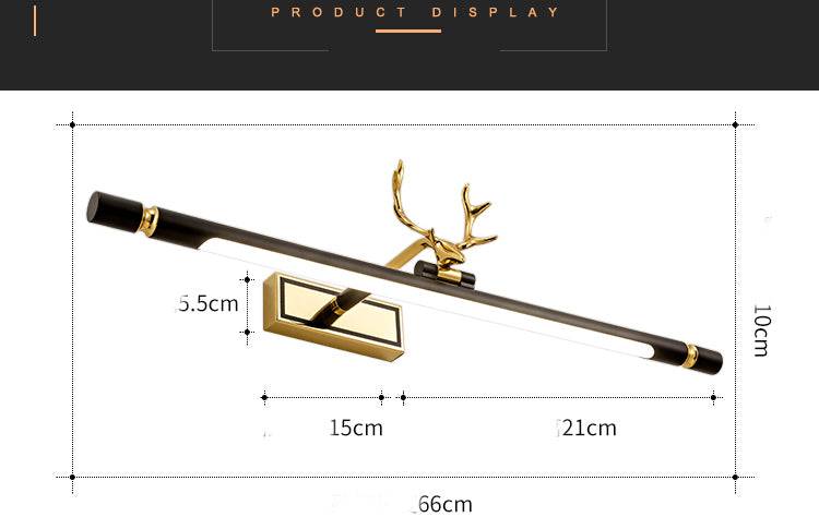 Golden Stag Gleam: Elegant Wall Theme (Stag Led Mirror Wall Light)