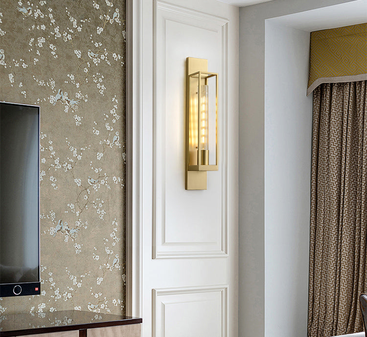 Transparent Long Glass Wall Light