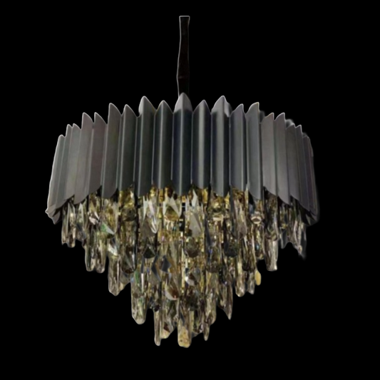 Black Mamba Round Smoke Black Crystal Chandelier [1193]