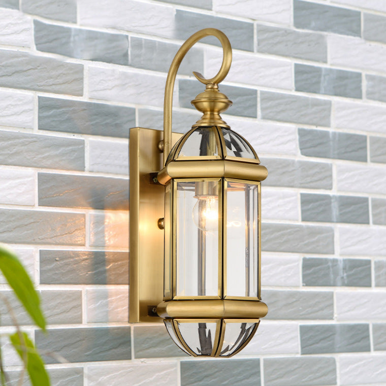 Fixture Brass Gold Exterior Wall Light